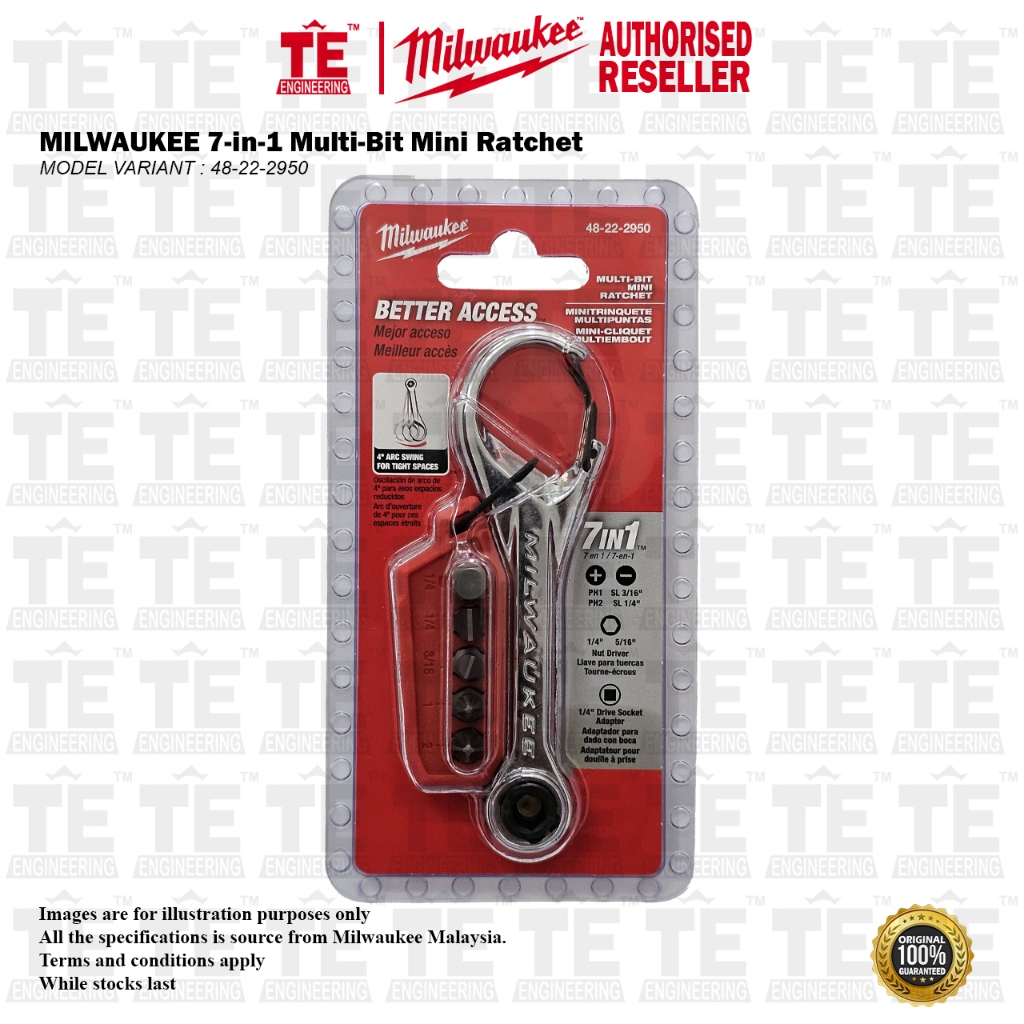 MILWAUKEE 7-in-1 Multi-Bit Mini Ratchet ( 48-22-22-22-950 )