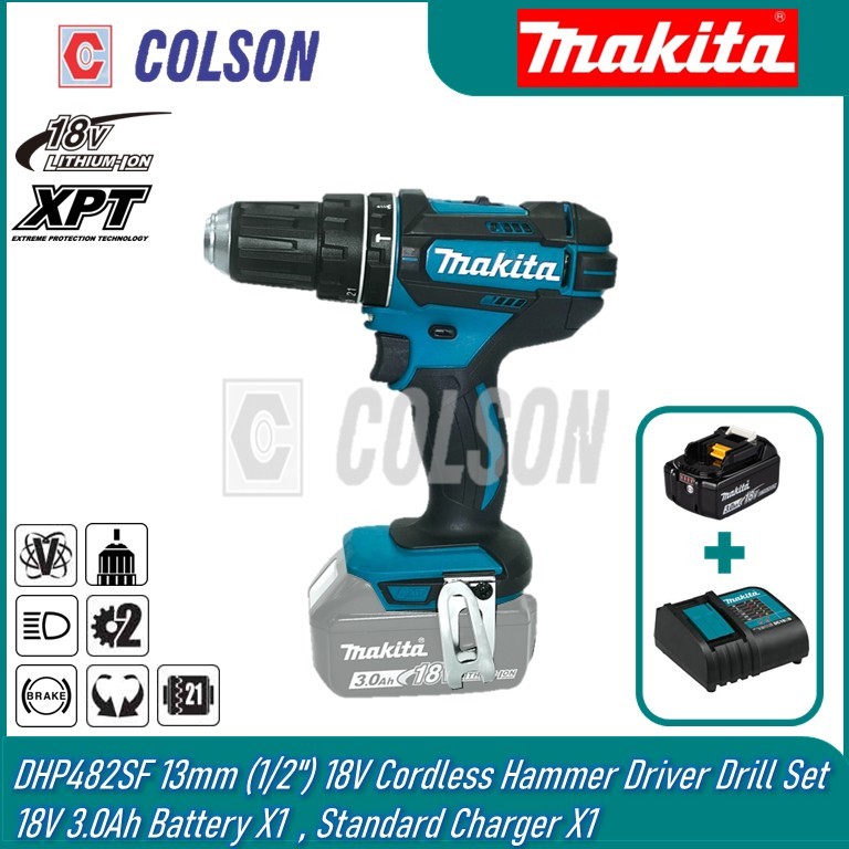 COLSON MAKITA DHP482SF 13 mm (1/2") 18V Wireless Hammer Driver DHP482Z+199996-1