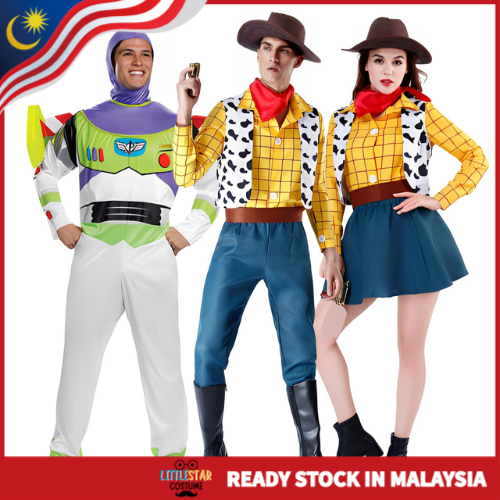 ชุดคอสตูมผู้ใหญ่ Toy Story – ชุด Buzz Lightyear & Woody สําหรับปาร์ตี้ฮาโลวีนและคอสเพลย์
