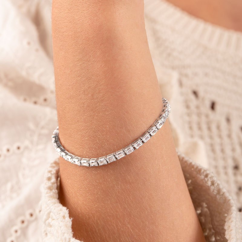 MATRIX TENNIS BRACELET CUBIC ZIRCONIA TITANIUM JEWELLERY GELANG TANGAN ANTI KARAT