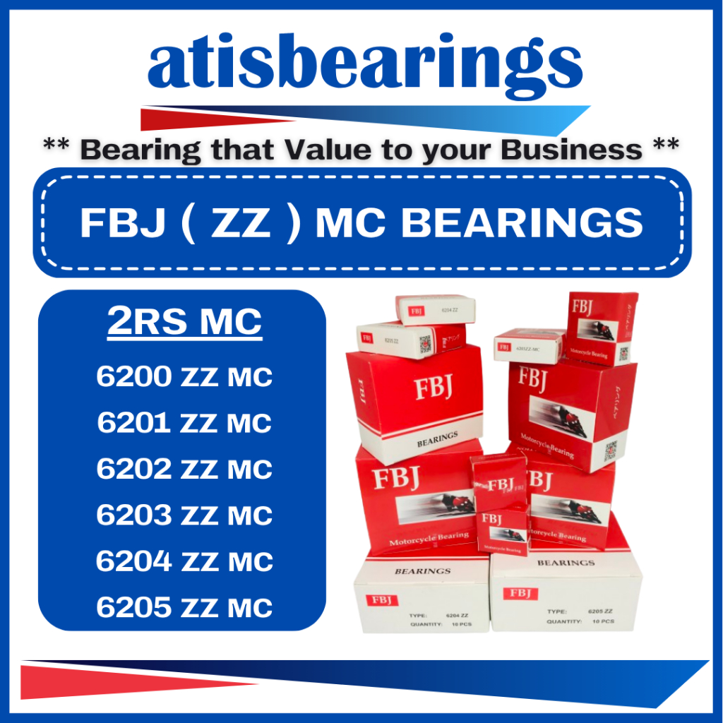 FBJ 6200 ZZ-MC 6201 ZZ-MC 6202 ZZ-MC 6203 ZZ-MC 6204 ZZ-MC แบริ่งรถจักรยานยนต์