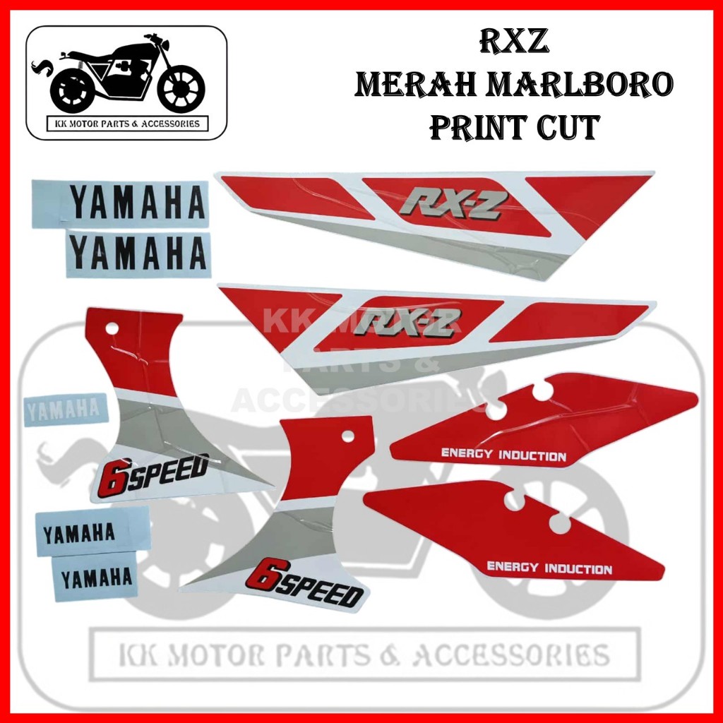 YAMAHA RXZ สติ๊กเกอร์ STIKER STRIPE MERAH MARLBORO / MERAH NAG ENERGY / MERAH PUTIH NARUNG NARONG CO