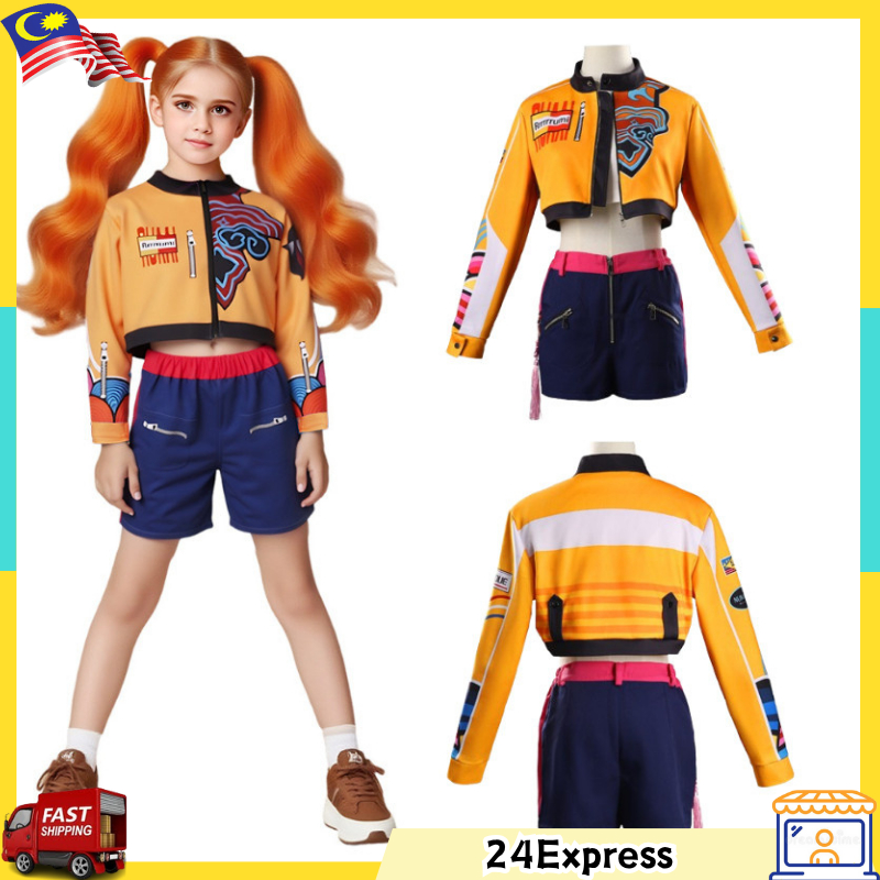 Demon Hunter K-Pop สาวเครื่องแต่งกายเด็กคอสเพลย์แต่งตัวเครื่องแต่งกาย Kossum Kanak Perempuan Demon H