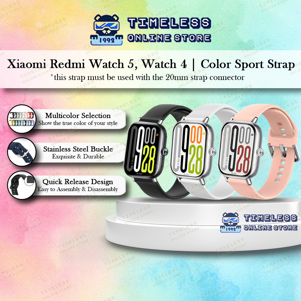 🇲🇾 Xiaomi Redmi Watch 5, Watch 4 Strap, Color Sport Band Style 20mm, Stainless Steel Buckle (mi smar