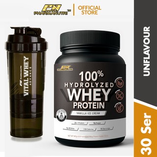 Pharmanutri Whey Protein Hydrolyzed / Hydrolysed 100% Pure WPH 907g (2lbs), 30 Servings @ Hydro Whey