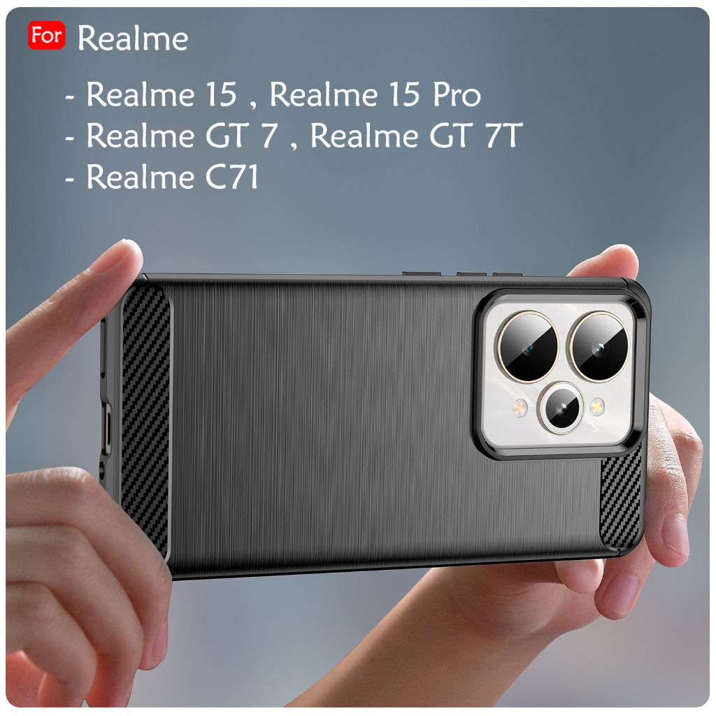 Realme 15 15 Pro Realme C71 GT 7 7T Brushed Back Case Cover TPU Silicone Soft Casing กันกระแทก