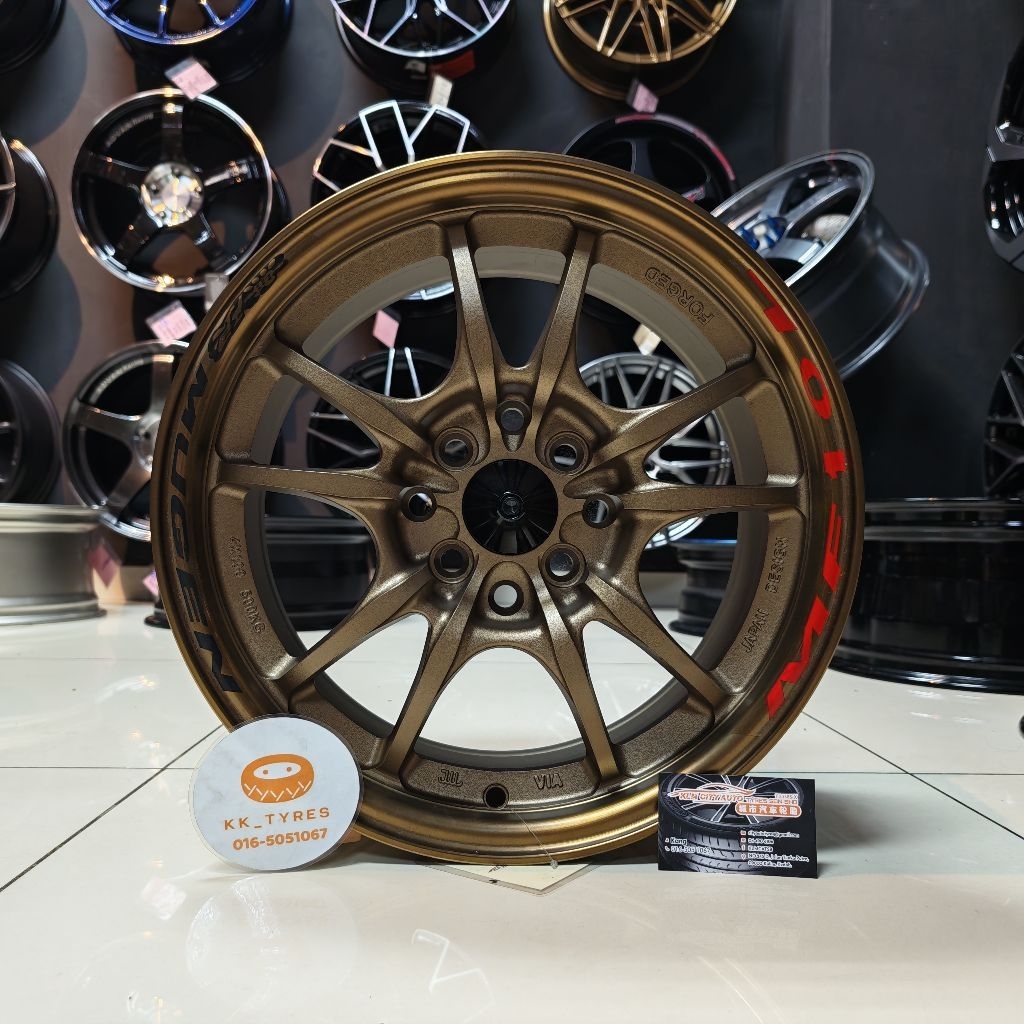 [4 ชิ้น] ขอบกีฬาใหม่ 15 นิ้ว MUGEN MF10 15X7JJ ET40 8H100/114.3 BRONZE