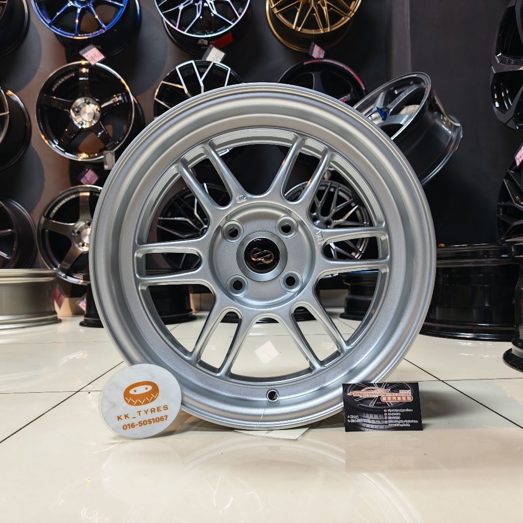 [4 ชิ้น] ขอบสปอร์ตใหม่ 15 นิ้ว RPF1 15X7JJ ET38 4H100 SILVER