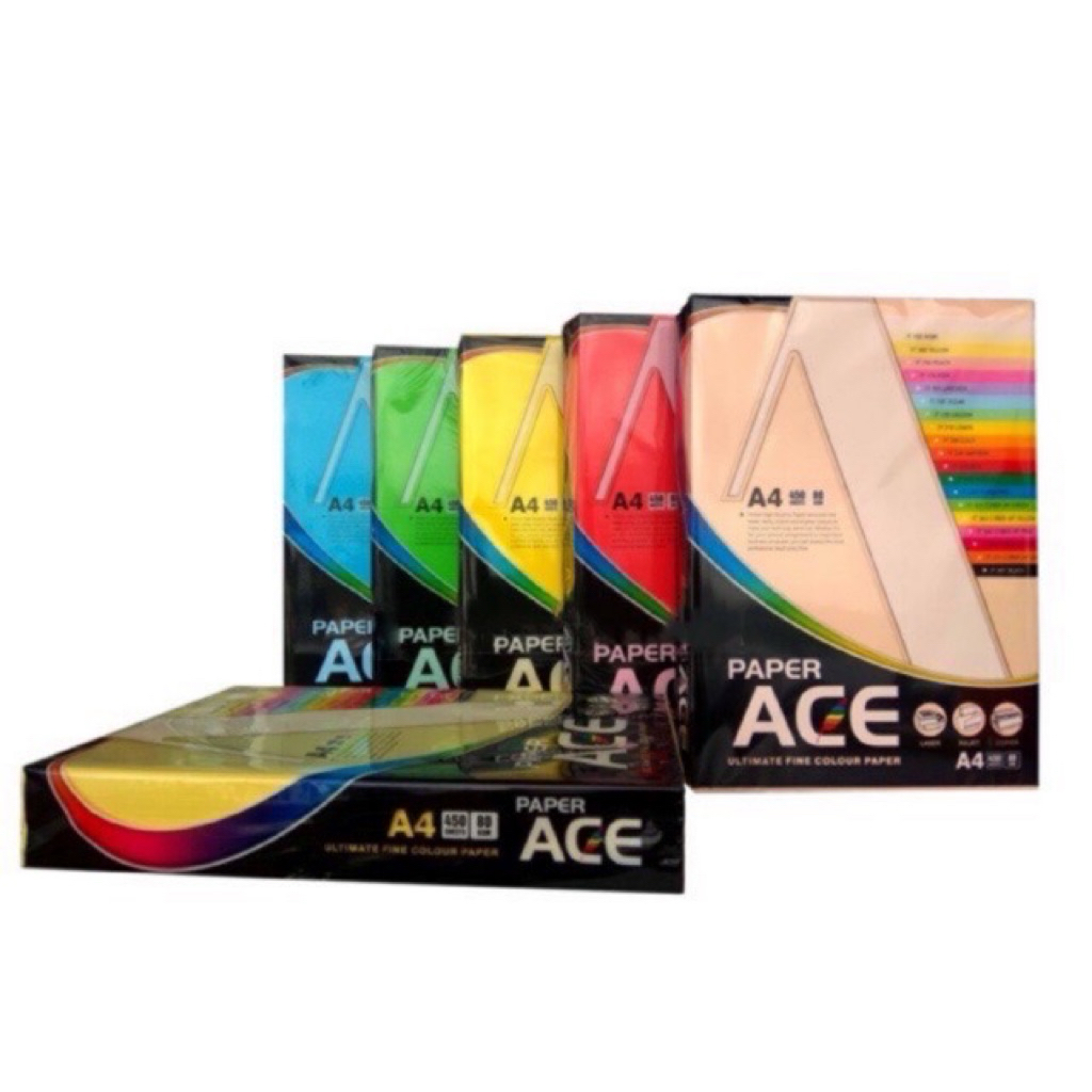 กระดาษสี ACE A4 80แกรม / Kertas Warna A4 80แกรม 450 แผ่น