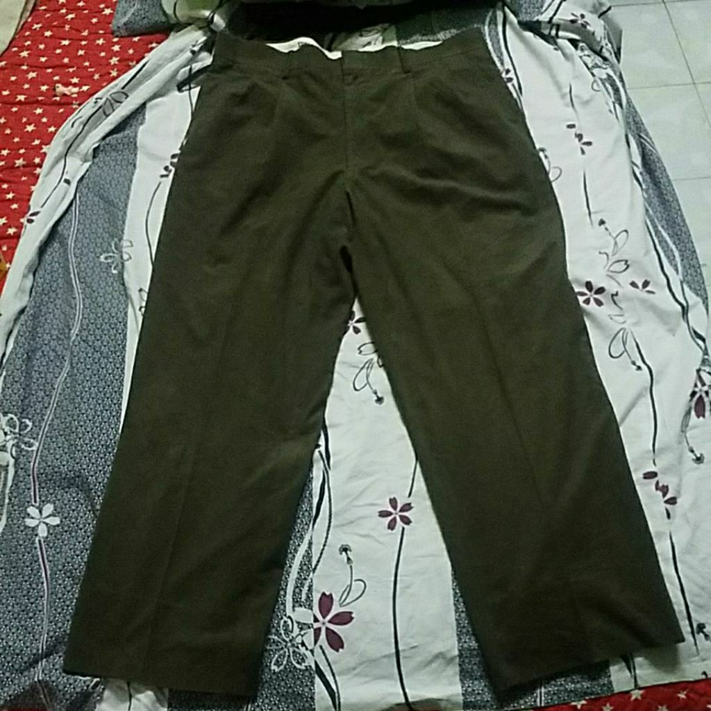 SPALDING SLACK PANT BAGGY SIZE 35X40 INCH KAKI 9.5 นิ้ว
