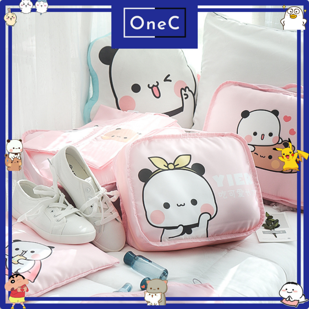 [Clearance] Bubu Dudu Peach Goma Travel Storage Bag Duck Liu Pouch Makeup Organizer Beg Pelancongan 一二布 小型猫布