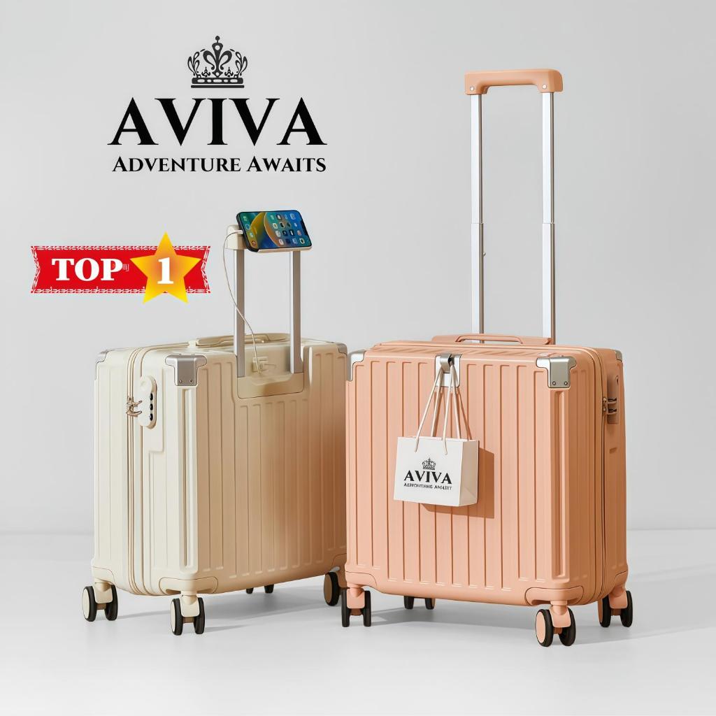 AVIVA 16/18/20/22-กระเป๋าเดินทางน้ําหนักเบาพร้อมรหัสล็อค/ล้อเลื่อนเงียบ