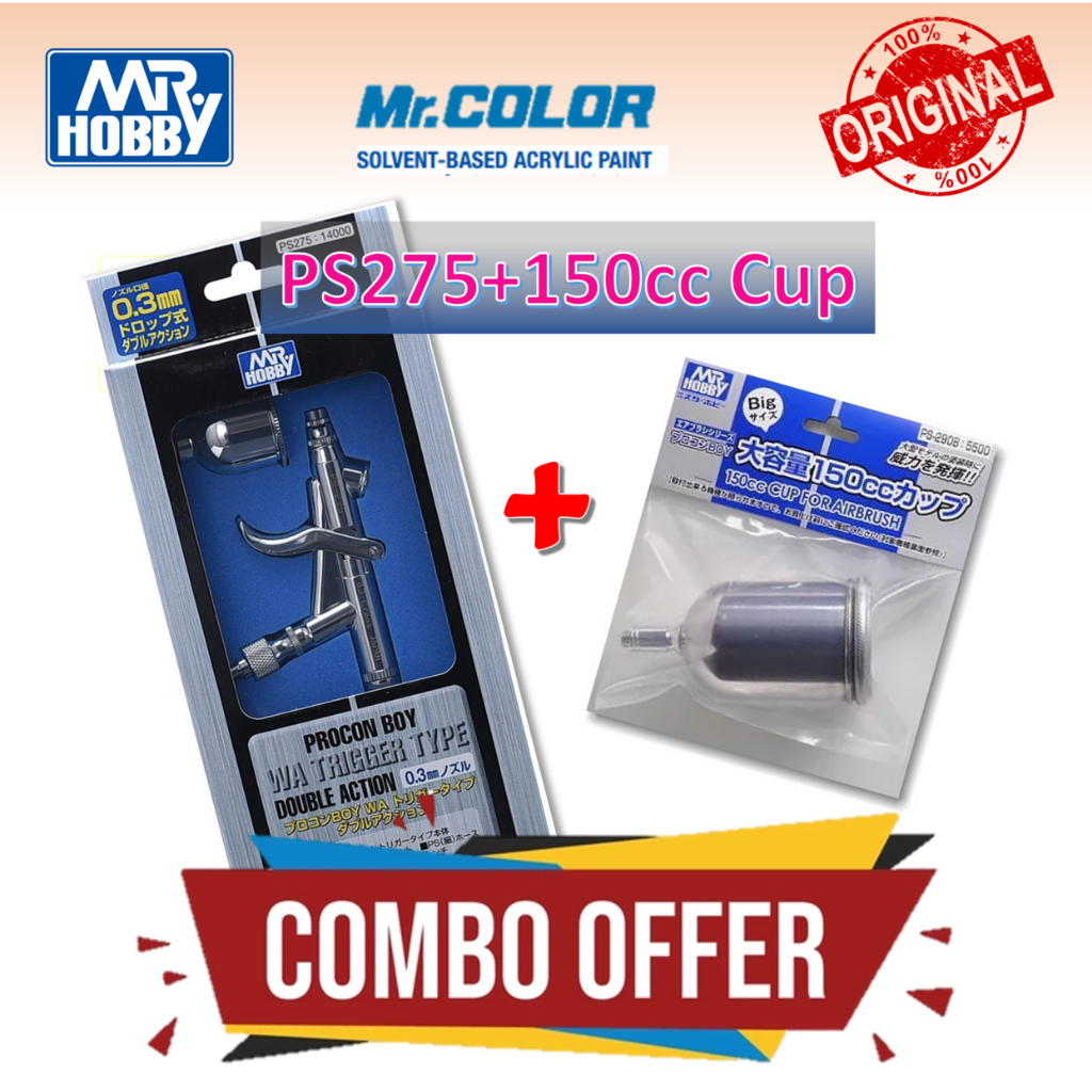 [ Combo Set ] Mr.Hobby Airbrush PS275 - Mr Procon Boy FWA Trigger Type Double Action 0.3mm Mr Hobby 