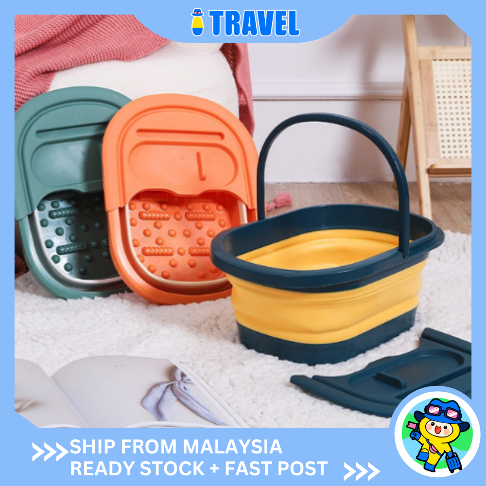 ITRAVEL 1972 ถังนวดเท้าแบบพับได้พร้อมฝาปิดผ่อนคลาย Detox Rendaman Kaki Dengan Pentutup