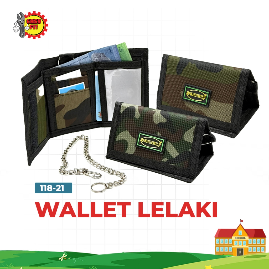 NEWBERY x EASY FIT Camouflage Wallet With Chain (118-21)