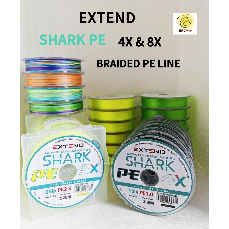 EXTEND SHARK X4 150M X8 120M BRAIDED FISHING LINE TALI BENANG
