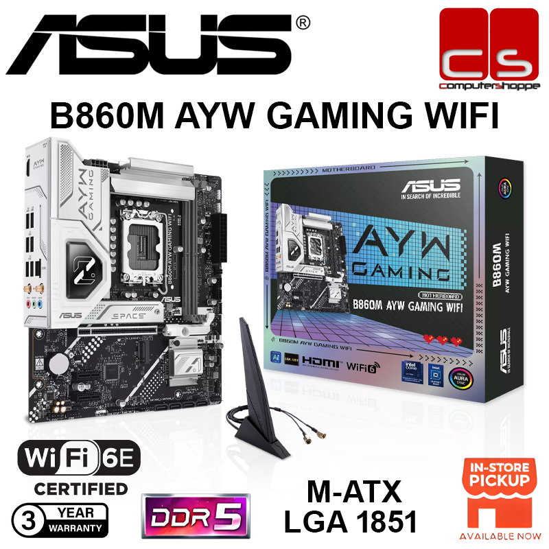 ASUS B860M AYW GAMING WIFI INTEL LGA1851 M-ATX AM5 เมนบอร์ด