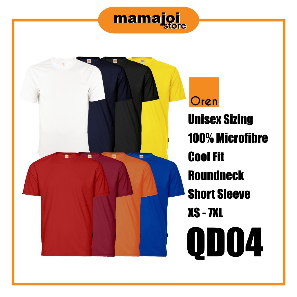 Premium ORN SPORT Baju T เสื้อ Lelaki Perempuan Unisex เสื้อไมโครไฟเบอร์ธรรมดา Plus ขนาด QD04 A