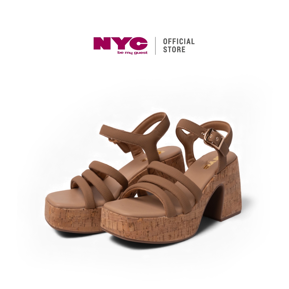 รองเท้าแตะรัดส้น NYC Ladies Audre 2 -N72507-CV02SV-83-CAMEL