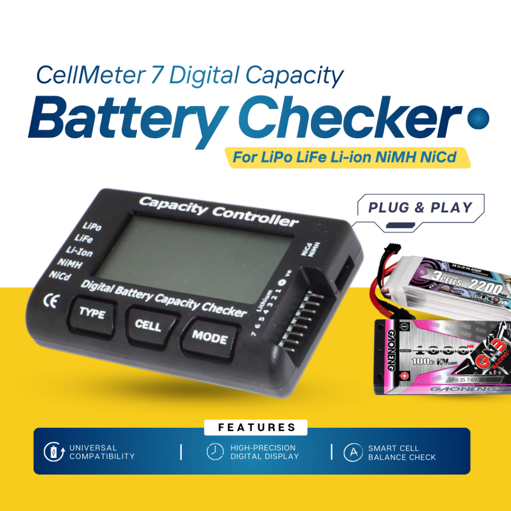 Build·Power RC CellMeter-7 แบตเตอรี่ดิจิตอลความจุ Checker Controller Tester สําหรับ LiPo LiFe Li-ion