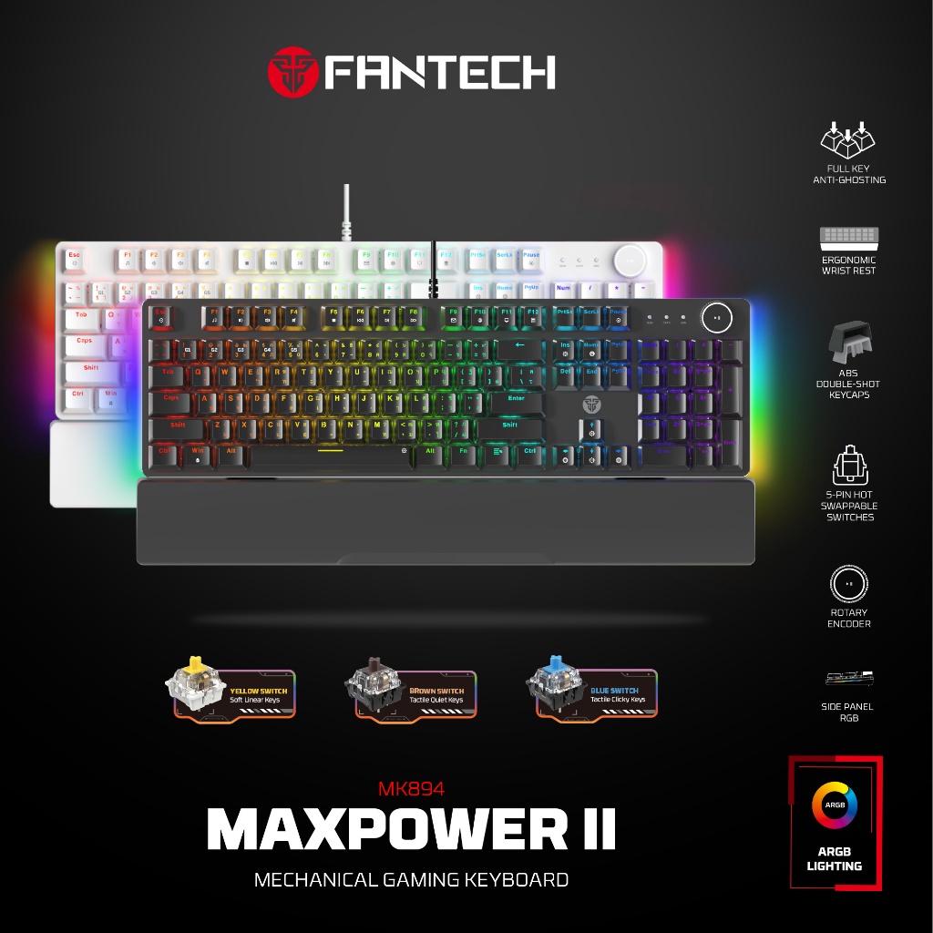 FANTECH MK894 MAXPOWER II คีย์บอร์ดเกมกลไก