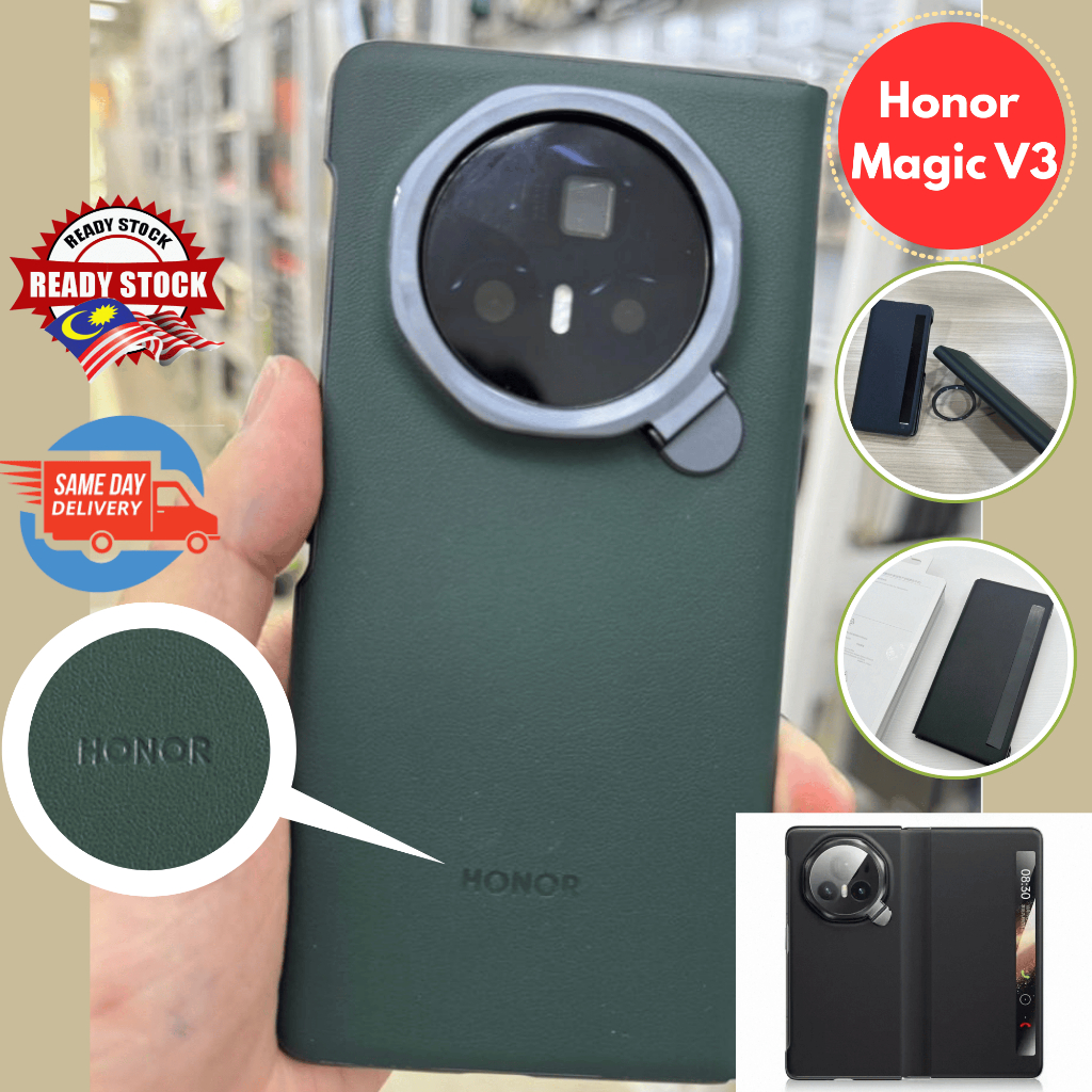 [ใหม่] Honor Magic V3 Smart Window Case / พร้อมขาตั้ง / Flip Case / Honor Magic V3 / Plantronics