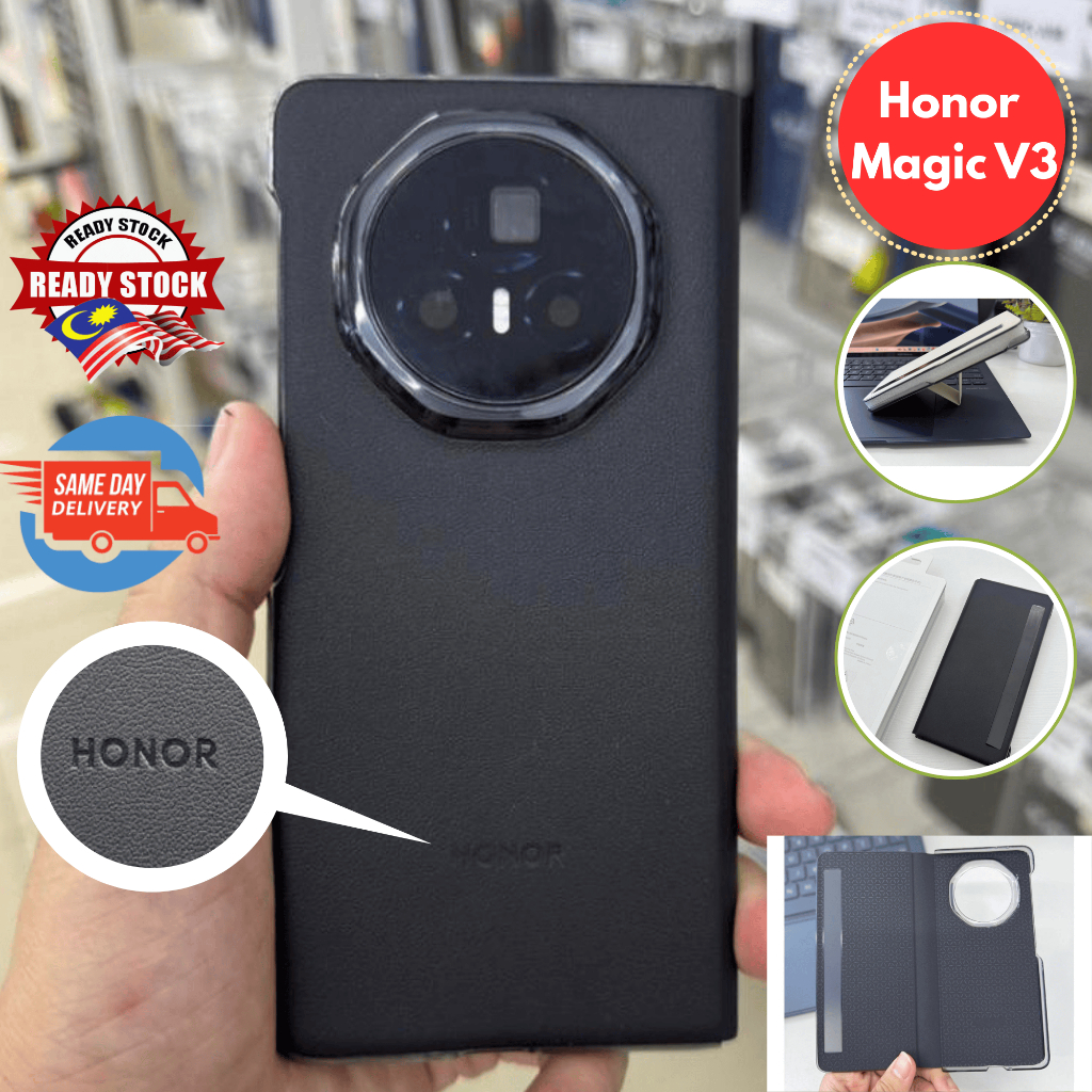 [ใหม่] Honor Magic V3 Smart Window Case / Flip Case / พร้อมขาตั้ง / Honor Magic V3 / Plantronics
