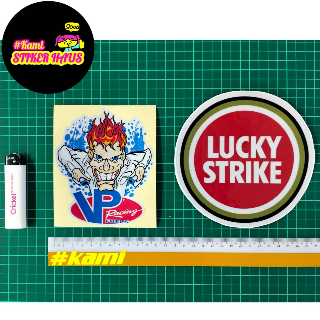 VP Racing / Lucky Strike Sticker Printing การออกแบบสะท้อนแสงลามิเนต