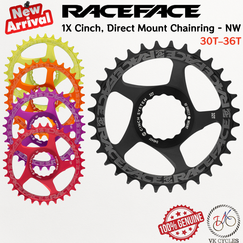 Race Face 1X Cinch Direct Mount NW Chainring MTB Shimano 10–12s 30T–36T หลายสี
