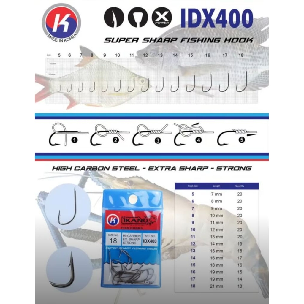 IKANO ตะขอตกปลา I DX400 Made In Korea