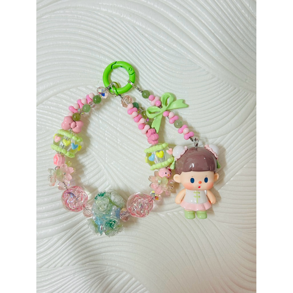 Buer vuuyoo รูปพวงกุญแจโทรศัพท์โซ่โทรศัพท์ charm คริสตัลธรรมชาติ