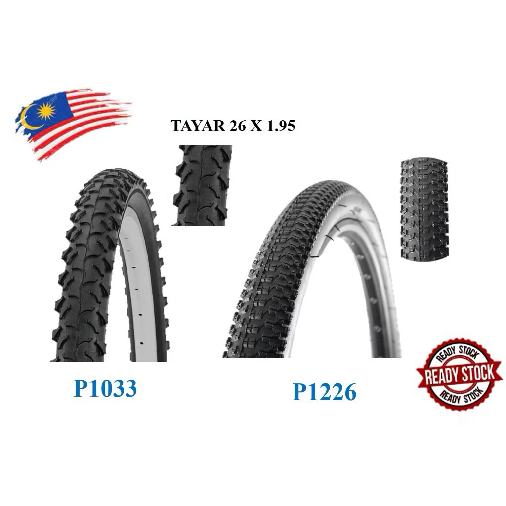 Tayar basikal MTB (26 x 1.95///26x2.125)P1033 P1226 จักรยาน Tyre 26"