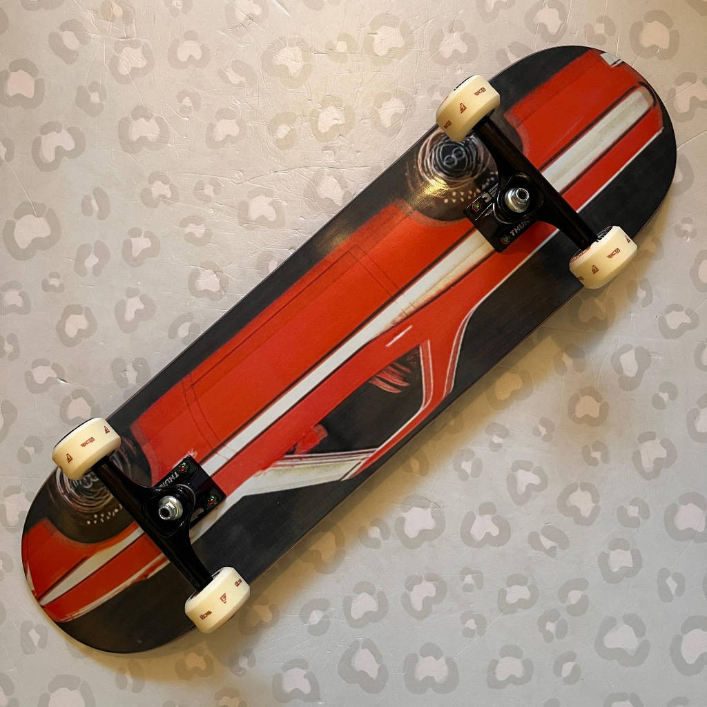 917 - Truck Red Stripe 8.38 " Complete Skateboard (Thunder & Ricta Custom)