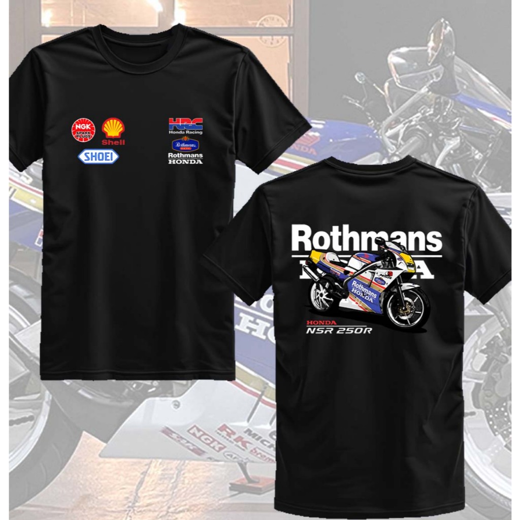 เสื้อยืดผ้าฝ้าย Rothmans x honda HRC MotoGP NSR250R
