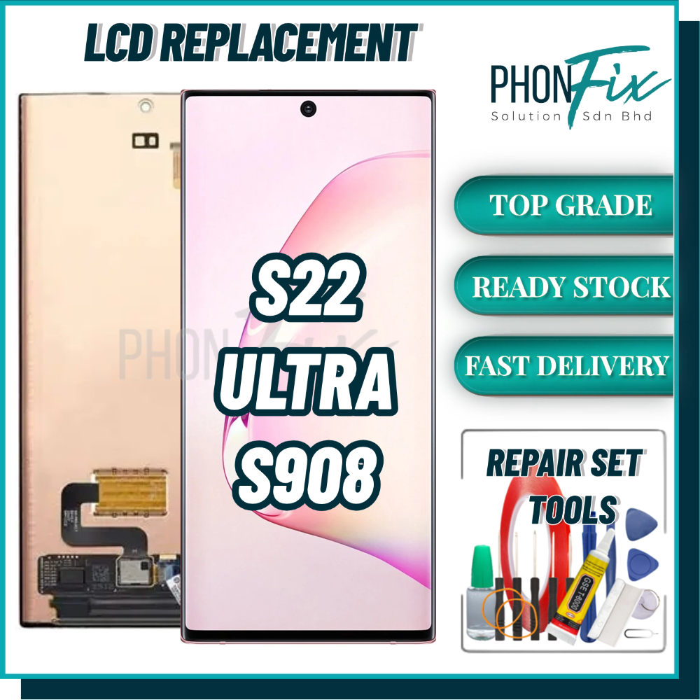 เปลี่ยน LCD PhonFix สําหรับ Samsung S22 ULTRA S908 – มือสอง (ทดสอบ)