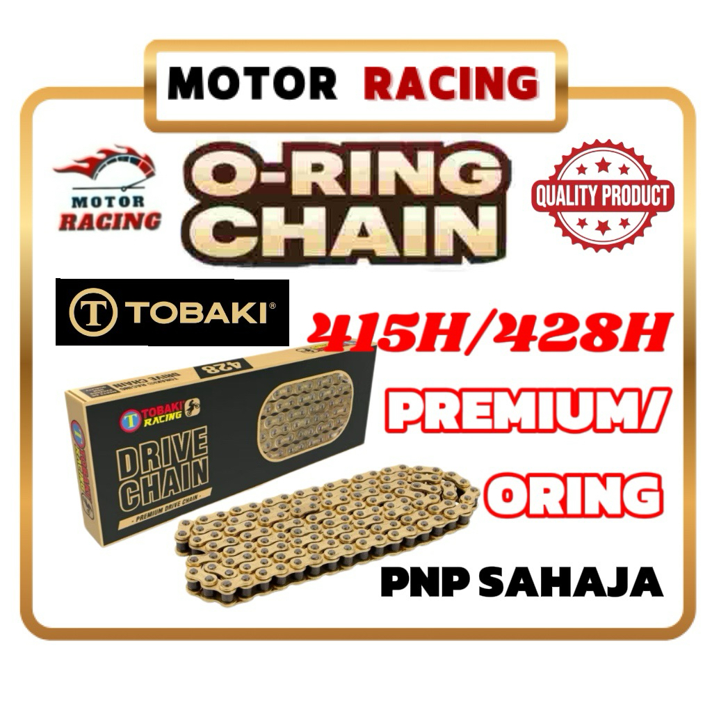โทบากิ ​​​​​​​Racing HEAVY DUTY Rantai O RING มอเตอร์โซ่ทอง 415 420 428 140 132 124 122 114 108 96 O