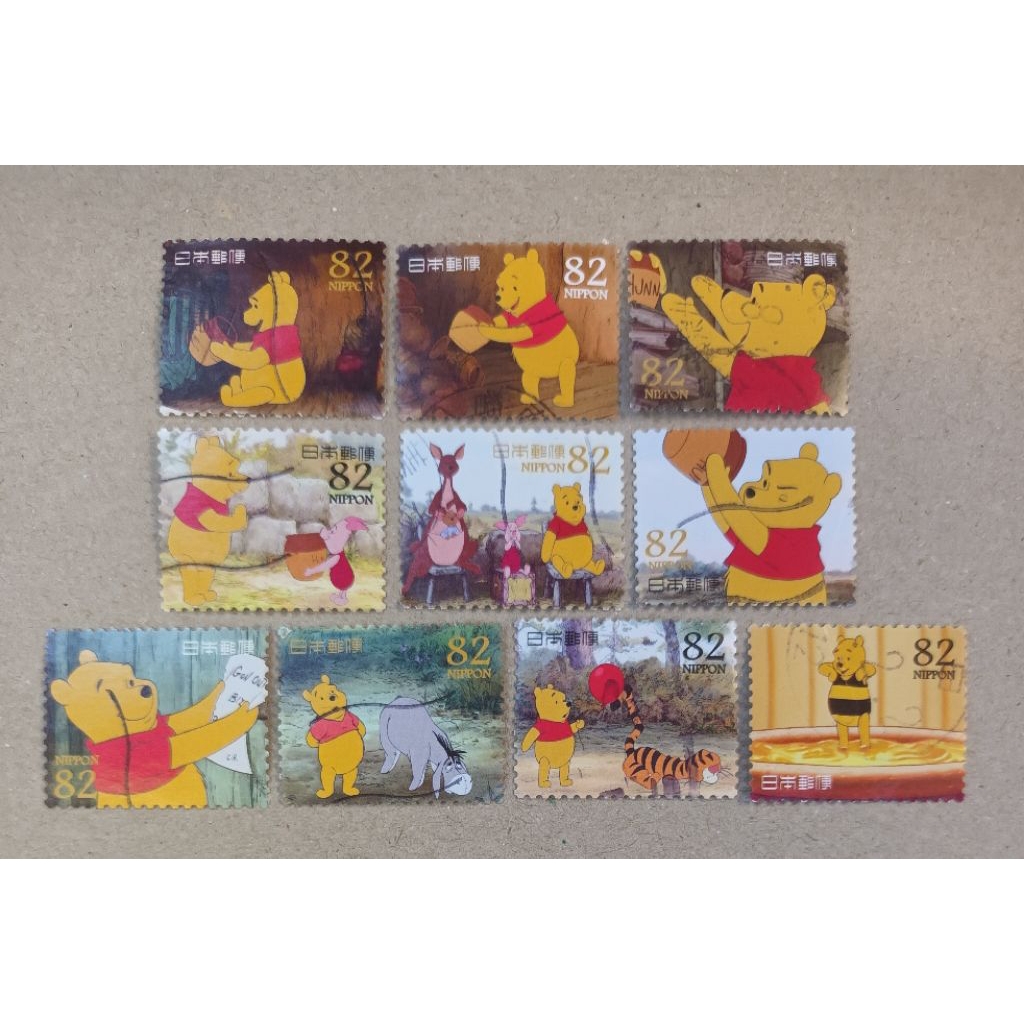 [J30] แสตมป์มือสองจาก Nippon Japan - Pooh & Friends