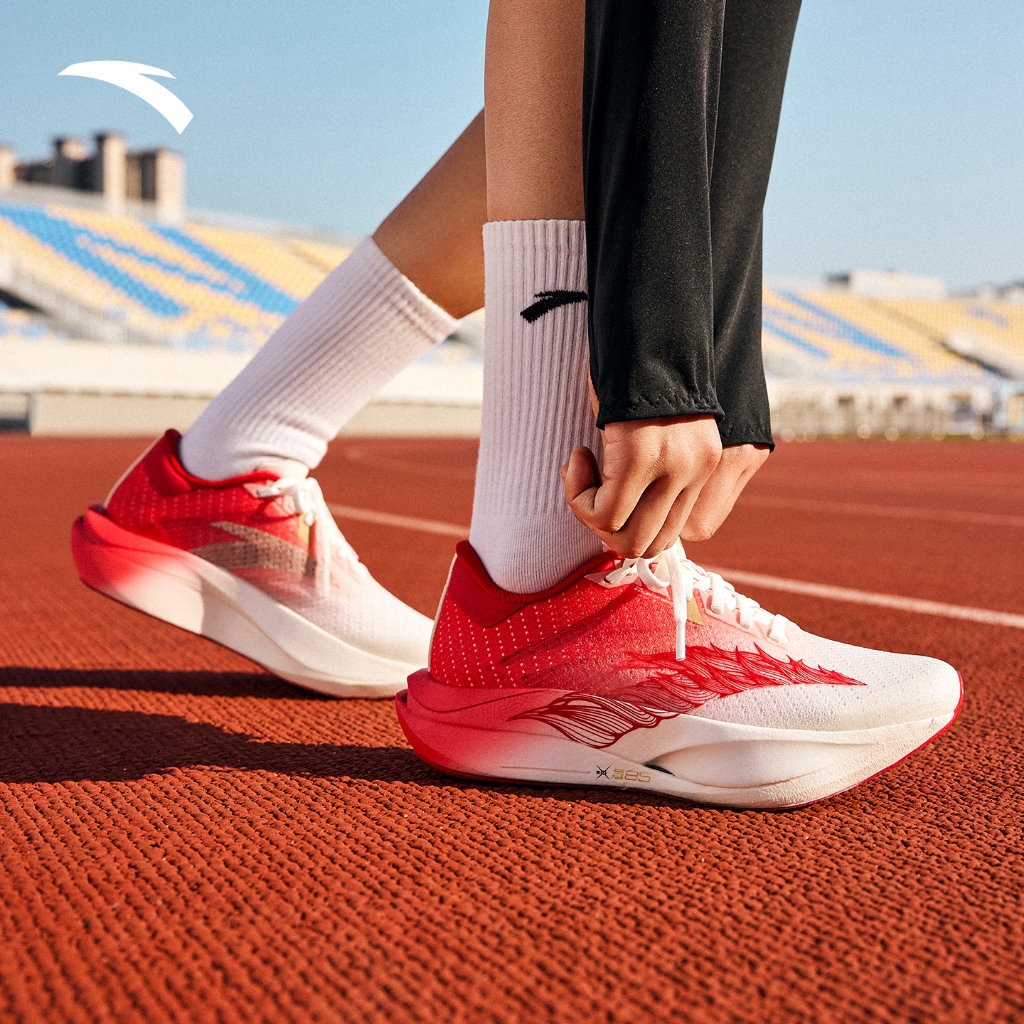 รองเท้าวิ่ง ANTA Women C202 7 1226A5575-1 - Papyrus White/Classic Red/Fordinary Pink (Kasut Running)