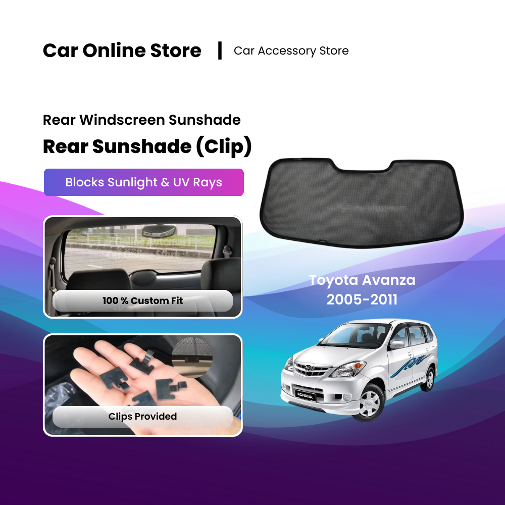 OEM ด้านหลังกระจก CarFit Sunshade สําหรับ Toyota Avanza 2003-2010 บล็อก 67.3% UV & 66.9% U