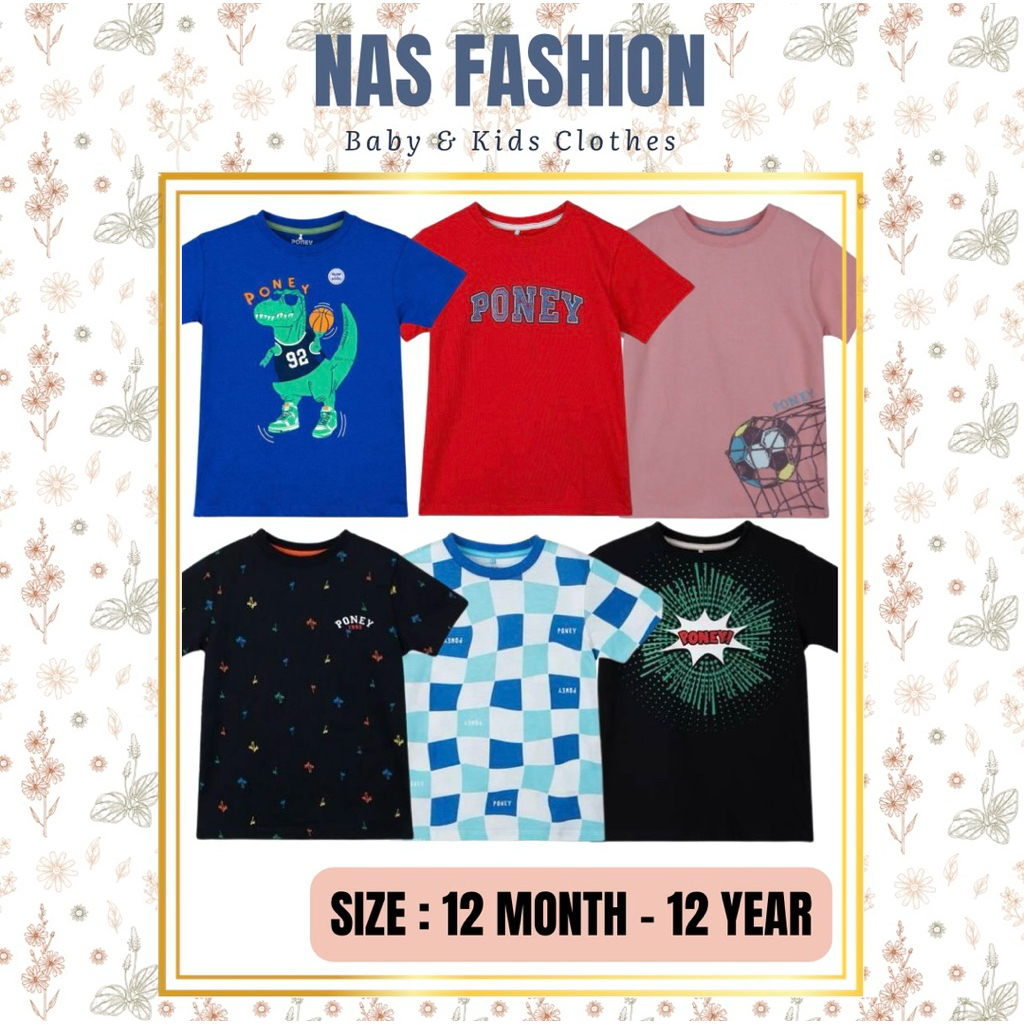 เสื้อยืด poney boy baby and kids 6-12 เดือน - แบรนด์ที่ได้รับแรงบันดาลใจจาก 12 ปี (ขึ้นไป 1 ไซส์)