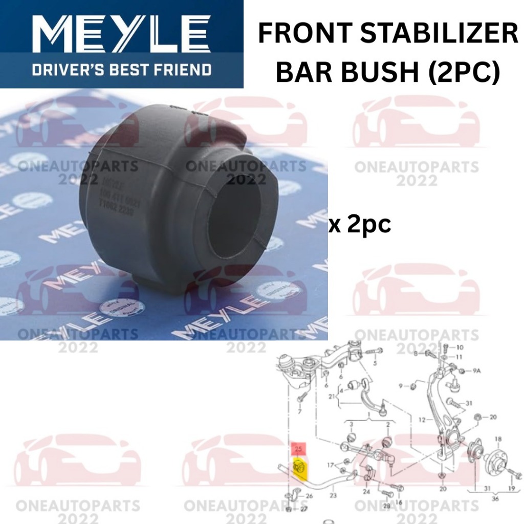 MEYLE GERMANY FRONT DEPAN STABILIZER BAR BUSH (2PC) AUDI A4 B8 (8K2) 1.8 2.0 B9 A5 (8T3) 2.0 A6 C7 3
