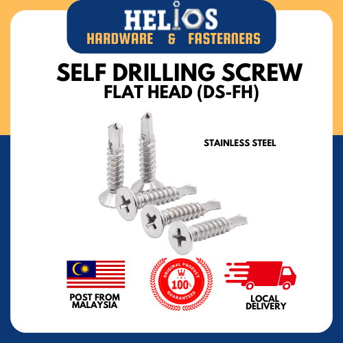(50 ชิ้น) DS-FH 08 ( M4.2) Phillips Flat Head Self Drilling Screw SUS 410 Stainless Steel SCREW FOR 