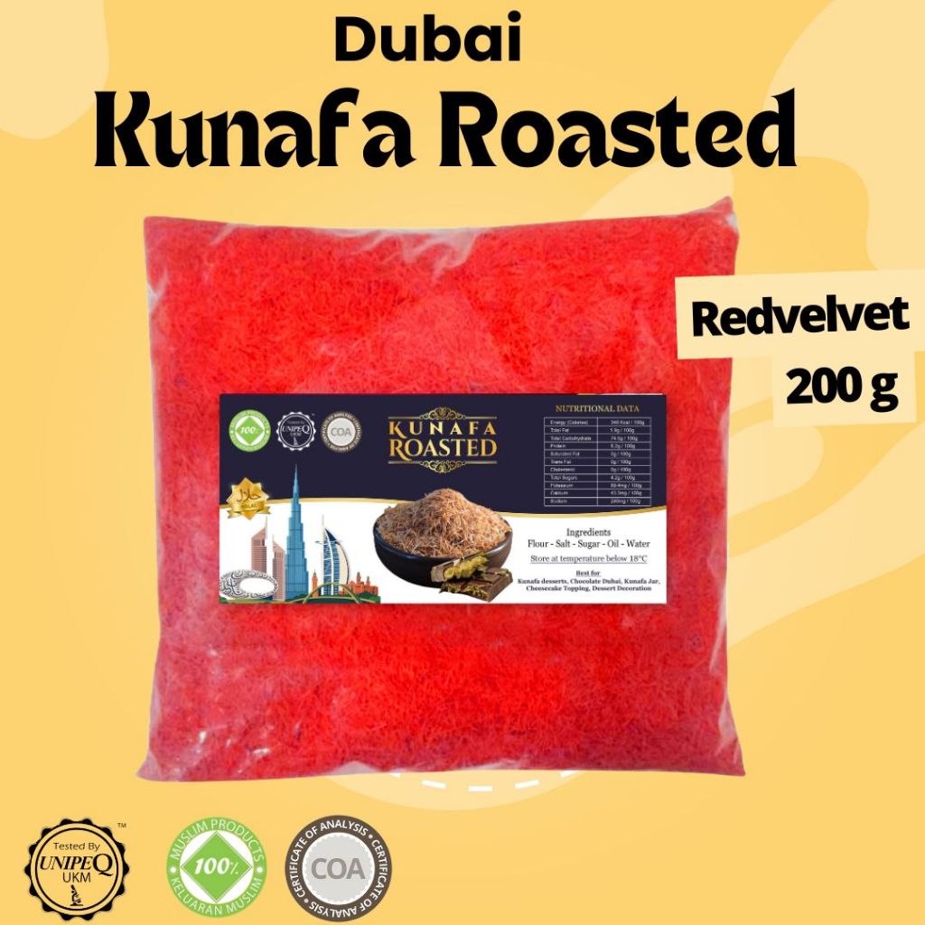 Kunafa Red Velvet Kataifi คั่วแท้ 200g สไตล์ยอดนิยม