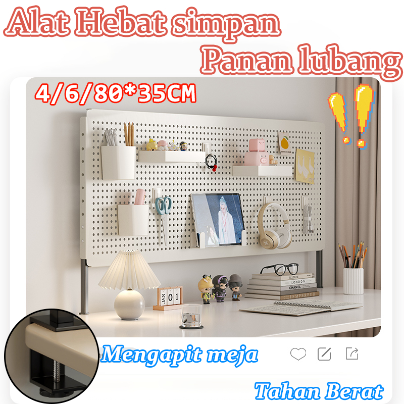 Desktop Pegboard Organizer ไม่ต้องเจาะ สามารถหนีบกับโต๊ะได้ Organizer Rack