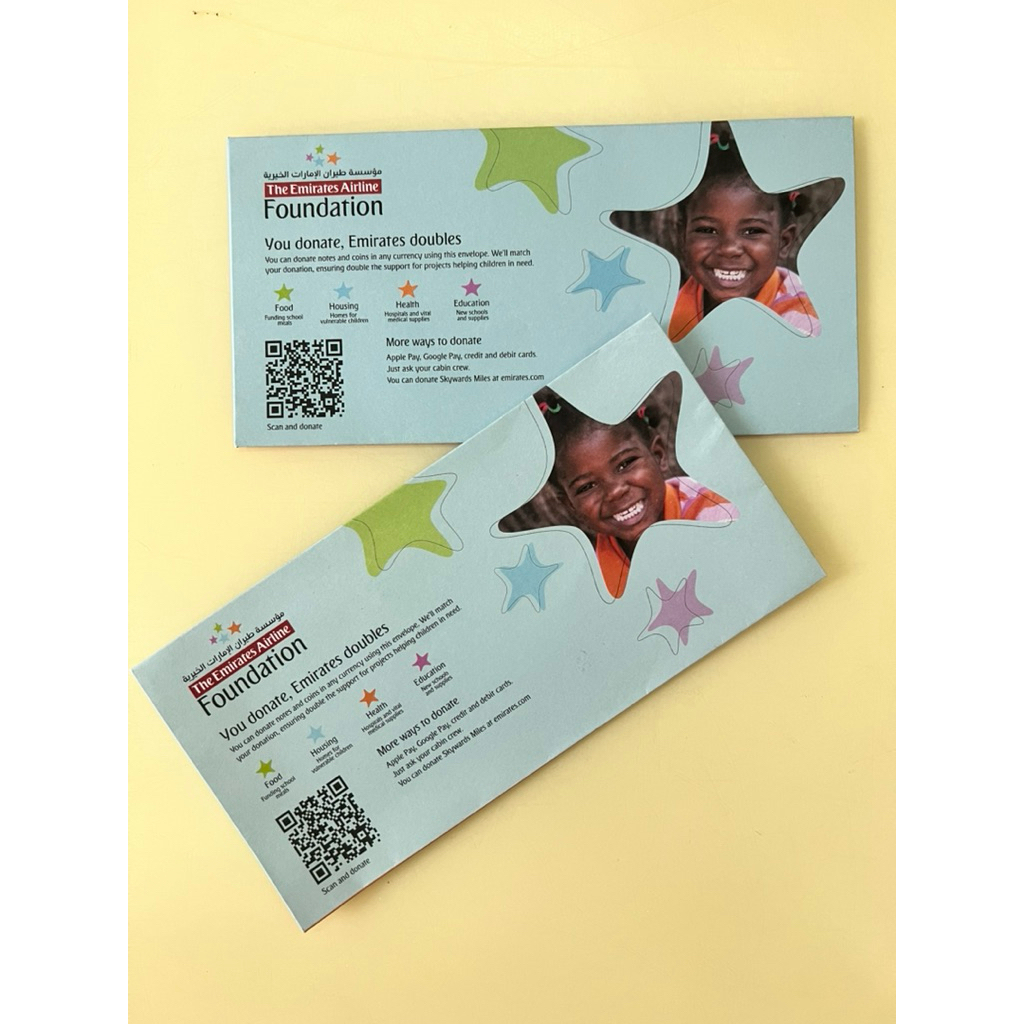 COLLECTION Emirates Airlines Foundation Sampul Donation Set 2 ชิ้น You dates, Emirates doubles