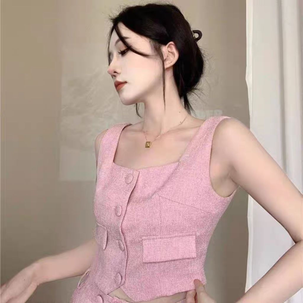 Preloved Pink Vest เสื้อแขนกุดผู้หญิง S