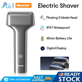 MeeGoo Electric Shaver LED Digital Display Razor Reciprocating Shaving Beard Machine IPX7 Waterproof