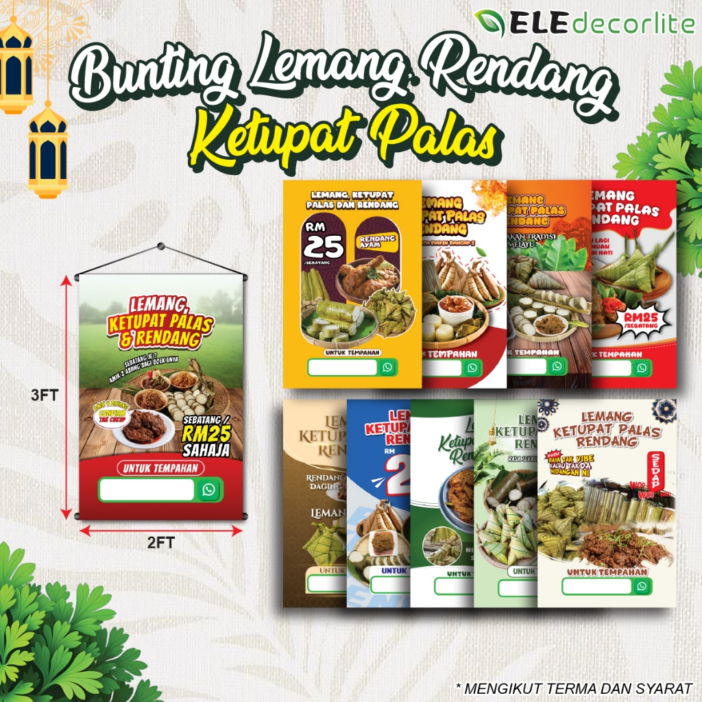 LEMANG, KETUPAT PALAS และ RENDANG / รถบรรทุกอาหาร / FOOD SHOP 2ft x 3ft/2ft x 4ft/2ft x 5ft