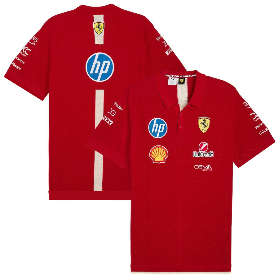 เสื้อpolo Scuderia Ferrari F1 Team Special Edition GP Braided Polo - Red II