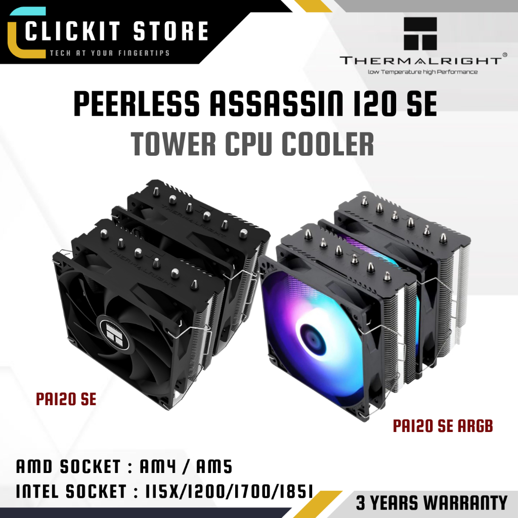 THERMALARIGHT Peerless Assassin PA 120 SE / PA 120 SE ARGB - พัดลมระบายความร้อนด้วยอากาศ CPU Tower -